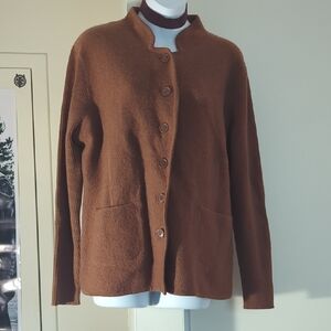 Tabi 100% Pure Wool Brown Button-Up Cardigan